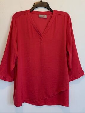 Chico’s Satiny Red-Pink Tunic Top 2